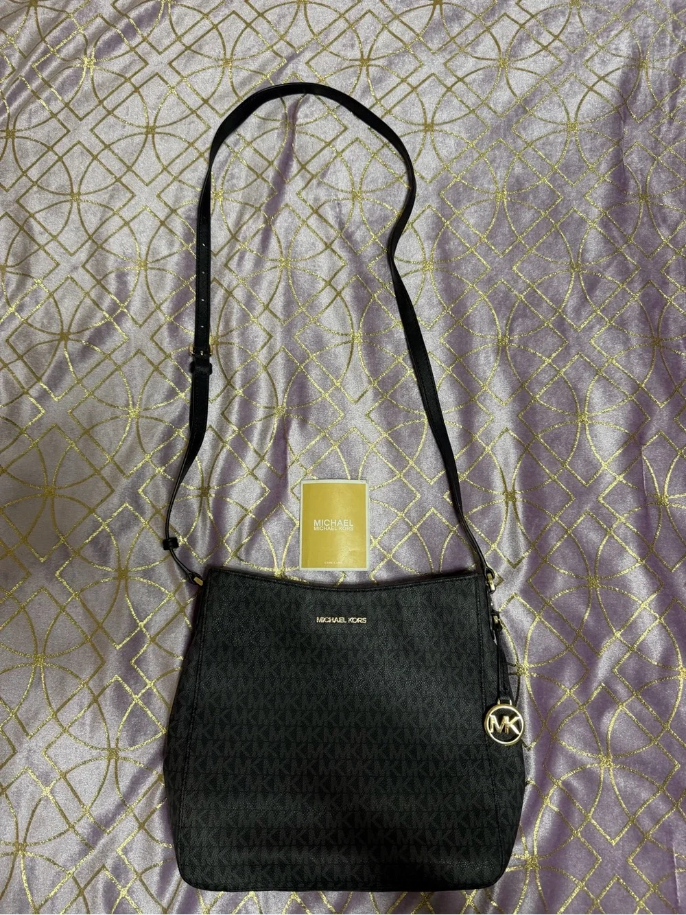 💥 Michael Kors Black MK Logo Bag with Gold Accents